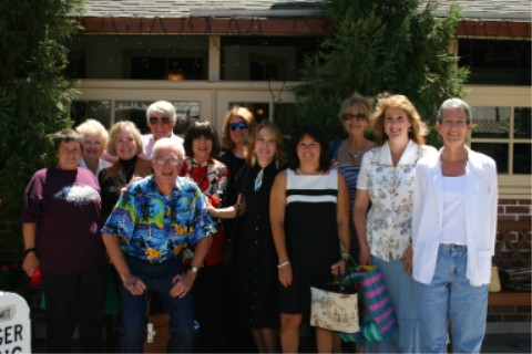 The Golden Gang (minus Marcella and Virginia who had to leave early): (l to r)Bev, Betty, Jacque, Robert, Doug (in front), Marilynn, Randy, Alicia, Patty, Alinda, Laura, and Cindy